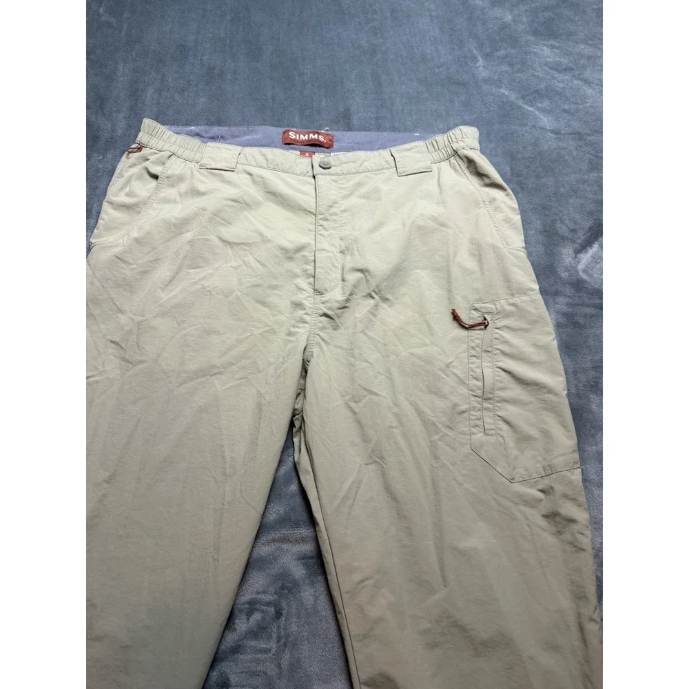 Simms Pants Mens XL Tan COR3 Cargo Nylon Fishing Hiking